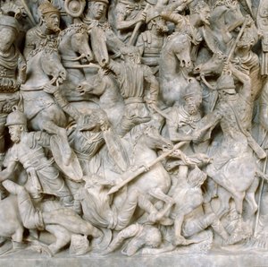 Romani in battaglia contro i barbari, II secolo da Unbekannt