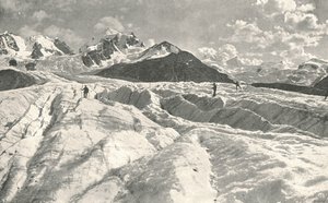 Ghiacciaio Roseg vicino a Pontresina, Engadina, Svizzera, 1895