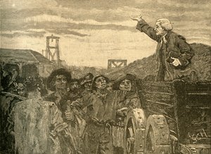 Rowland Hill che predica ai minatori di Kingswood, Bristol, c1772 c1890 da Unbekannt