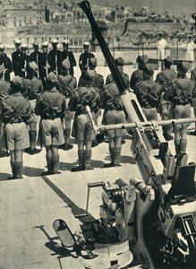 Royal Marines alla parata per celebrare la difesa riuscita di Malta, Seconda Guerra Mondiale, 1943-1944 da Unbekannt