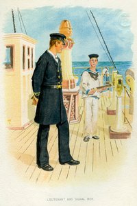Tenente della Royal Navy e ragazzo segnalatore, c1890-c1893 da Unbekannt