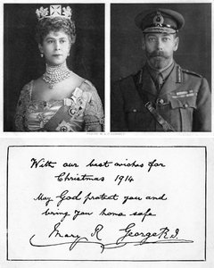 Biglietto di auguri natalizi reale alle truppe britanniche, 1914 da Unbekannt