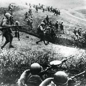 Truppe russe al contrattacco, regione di Mozdok, Caucaso settentrionale, settembre 1942 da Unbekannt