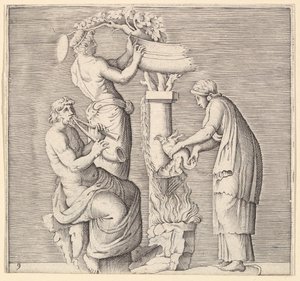 Sacrificio di un cigno, pubblicato ca. 1599-1622 da Unbekannt