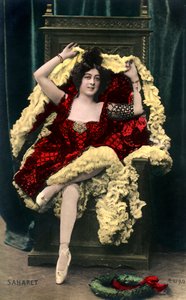 Saharet 1879-1942, artista australiano di music hall, inizio XX secolo