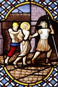 Cattedrale di Saint-Corentin, Quimper. Vetrata: San Giovanni Battista arrestato, Quimper, Francia da Unbekannt