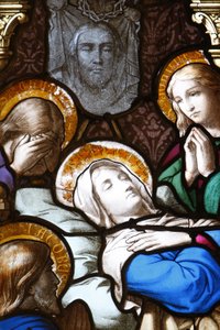Cattedrale di Saint-Corentin, Quimper: vetrata della Dormizione, Quimper, Francia