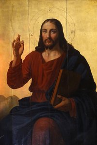 Chiesa melchita di San Nicola, Marsiglia. Icona di Gesù. Francia