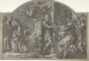 San Sebastiano esorta i prigionieri cristiani, 18° secolo