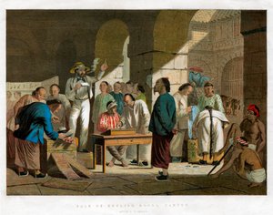 Vendita di merci inglesi, Canton, 1858 da Unbekannt