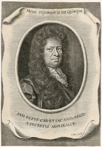 Samuel Pepys, impiegato inglese degli atti del Consiglio della Marina e diarista, 1666 da Unbekannt