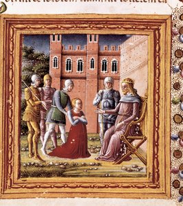 Sara presentata al Faraone, Miniatura dipinta da Marco Giovanni Dell