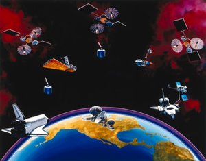 Satelliti, Comunicazione, costellazione TDRSS e stazione a terra USA da Unbekannt