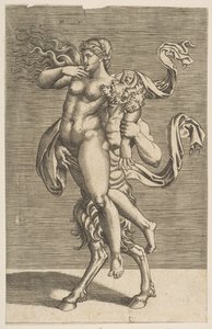 Satiro che porta una ninfa trattenendo il suo braccio destro, ca. 1515-1600