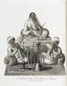 Scena di fumeria nella provincia del Bengala (India) da Unbekannt