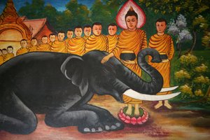 Scena della vita del Buddha, Vientiane, Laos da Unbekannt