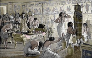 Scena di lutto al tempio funerario di Tutankhamon, Egitto, 1325 a.C. da Unbekannt