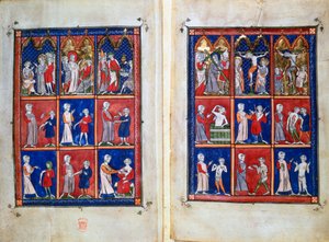 Scene della vita di Cristo e medici con pazienti, c1300 da Unbekannt