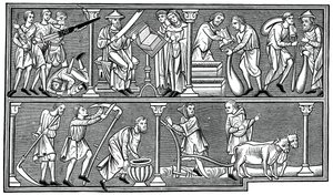 Scene di vita medievale, XIII secolo, 1870 da Unbekannt