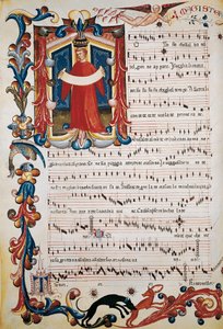 Partitura con illuminazione nel Codice Squarcialupi da Unbekannt