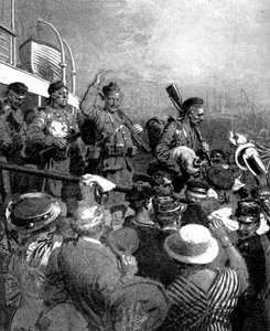 Highlanders scozzesi della Forza di Spedizione Britannica a Boulogne, Francia, Prima Guerra Mondiale, 1914 da Unbekannt