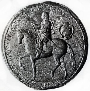Sigillo del Protettorato con Oliver Cromwell a cavallo, 17° secolo, 1899 da Unbekannt