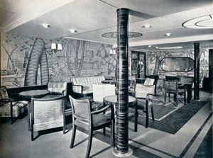 Sala fumatori di seconda classe a bordo della Victoria, 1931