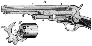 Vista sezionale del revolver Colt, c1880 da Unbekannt