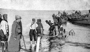 Soldati senegalesi che sbarcano sulla costa egiziana, Prima Guerra Mondiale, 1915 da Unbekannt