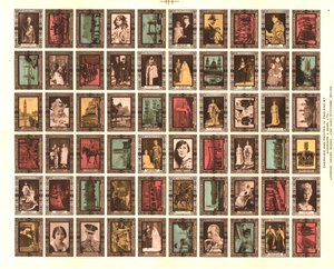 Foglio di 60 francobolli commemorativi della coronazione di Re Giorgio VI da Unbekannt