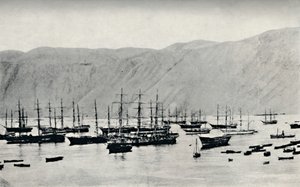 Nave in attesa di carichi di nitrato a Iquique da Unbekannt