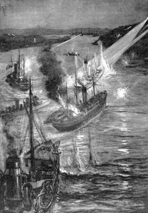Battaglia navale nella Guerra Russo-Giapponese, 1904 da Unbekannt