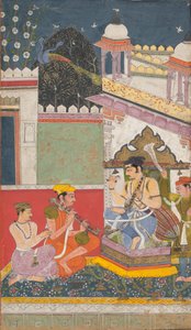 Shri Raga: Foglio da una serie di ragamala Ghirlanda di Modi Musicali, metà XVII secolo da Unbekannt