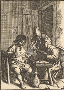 Coppia che canta e violino, 1610-85 da Unbekannt