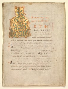 Foglio singolo estratto da un Graduale e Sacramentario: Iniziale A[d te lavavi] da Unbekannt
