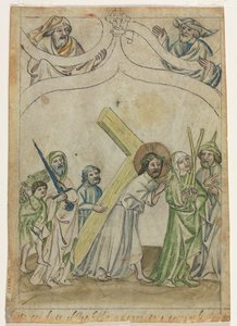 Foglio singolo da una Biblia Pauperum: Cristo coronato di spine, c. 1410 da Unbekannt