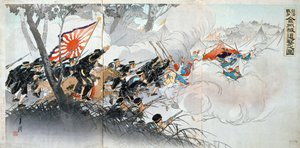 Guerra sino-giapponese, XIX secolo. Stampa giapponese. Collezione privata da Unbekannt