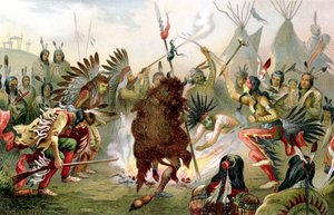 Danza di guerra Sioux, 1888 da Unbekannt