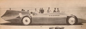 Sir Malcolm Campbell nella sua nuova Blue Bird a Daytona Beach, Florida da Unbekannt