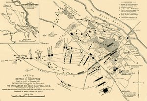 Schizzo della battaglia di Cawnpore, 1857, 1901 da Unbekannt