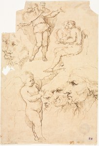 Schizzi di teste e figure, 1600