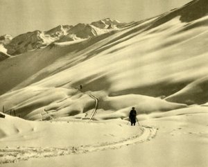Sci a Upper Schlossalm, vicino a Bad Hofgastein, Austria, c1935 da Unbekannt
