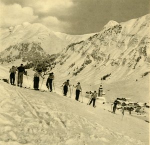 Lezione di sci, Arlberg, Austria, c1935 da Unbekannt