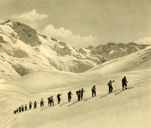 Lezione di sci, Arlberg, Austria, c1935 da Unbekannt