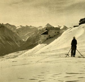 Sciando sullo Schmittenhöhe, Austria, c1935 da Unbekannt