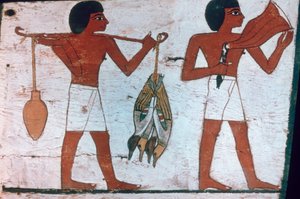 Schiavi che portano offerte a Osiride, Sarcofago della Signora di Madja, XVIII dinastia da Unbekannt