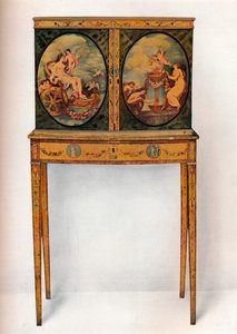 Piccolo armadio in mogano su supporto, c1680