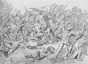 Socrate alla battaglia di Potidea, 432 a.C. 1908 da Unbekannt