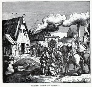Soldati che devastano la Pomerania da Unbekannt