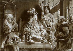 Flauti Soprano e Cornamuse, Arazzo di Bruxelles Disegnato da Jacobus Jordaens, 1948